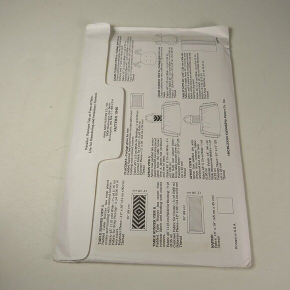 Kwik Sew 1946 Clothing Sewing Pattern NEW UNCUT Home Decor Kitchen Dining - Picture 4 of 7